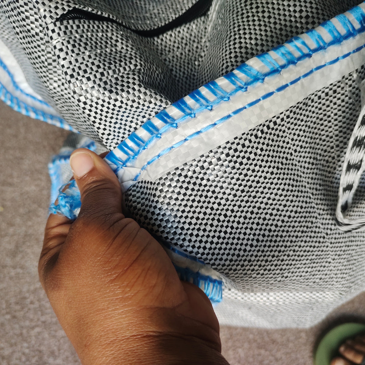 Heavy Duty Woven Storage Bags with Zip & Handle — Moving, Laundry & Shopping Ghana must go Bag