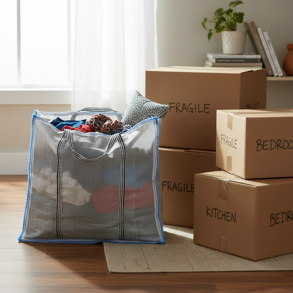 Storage bag moving scene